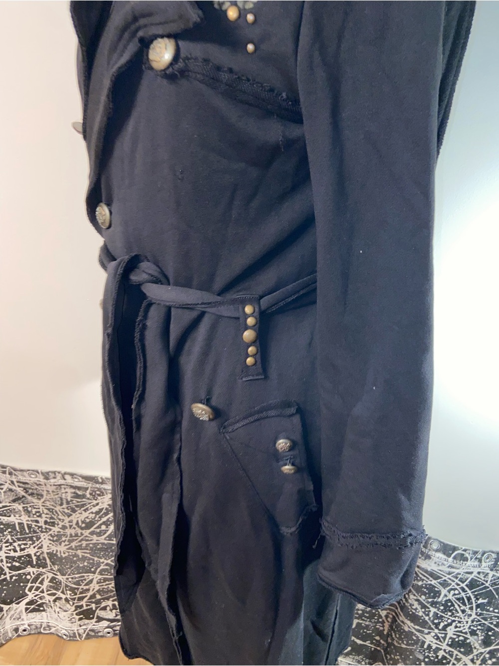 TAG Couture Women's Black Belted Trench Dress medium - Picture 5 of 15